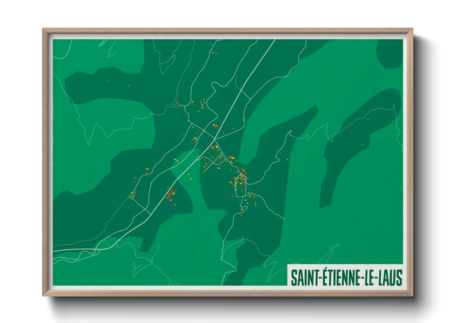 Une affiche de carte sur Saint-Étienne-le-Laus