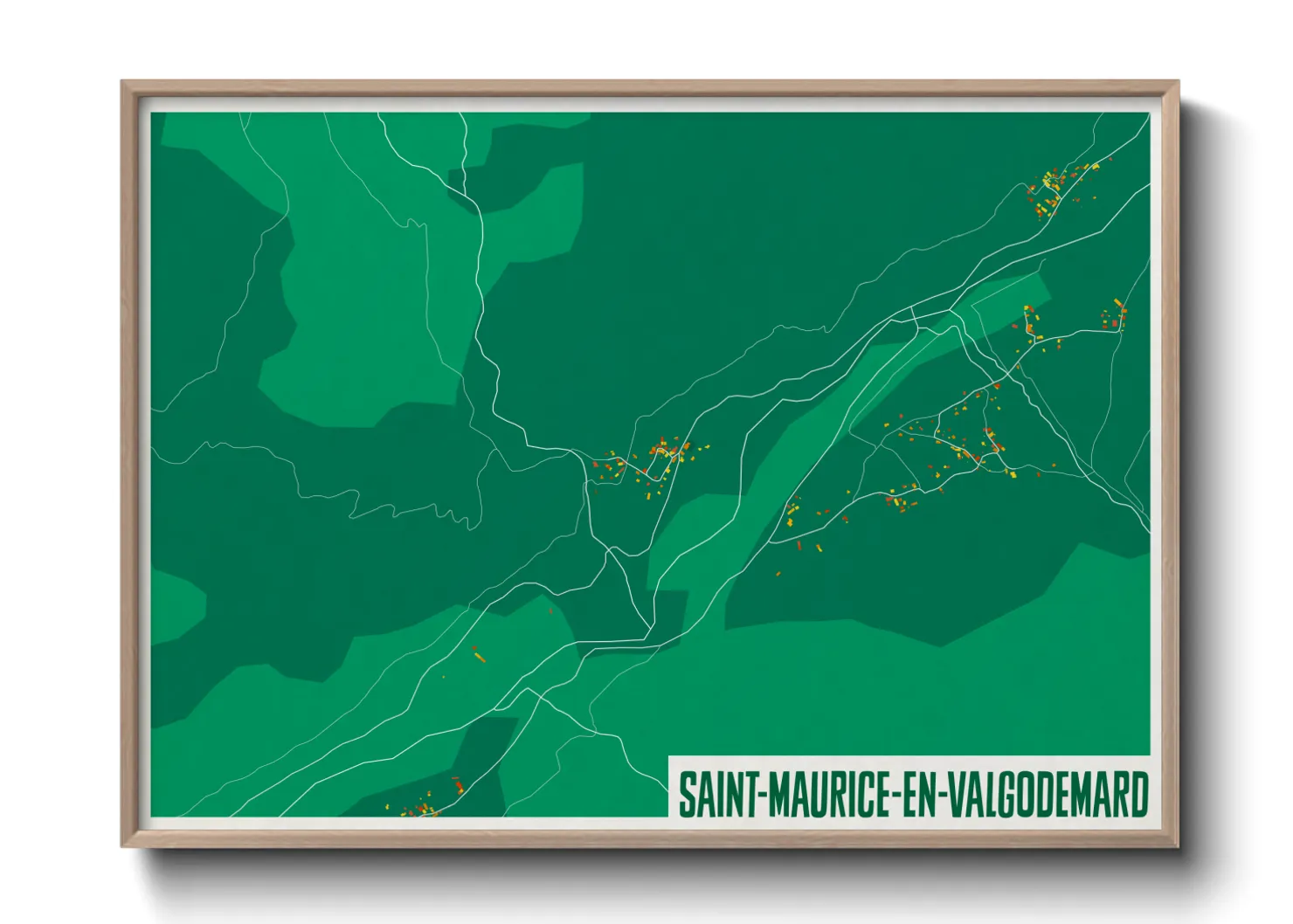 Une affiche de carte sur Saint-Maurice-en-Valgodemard