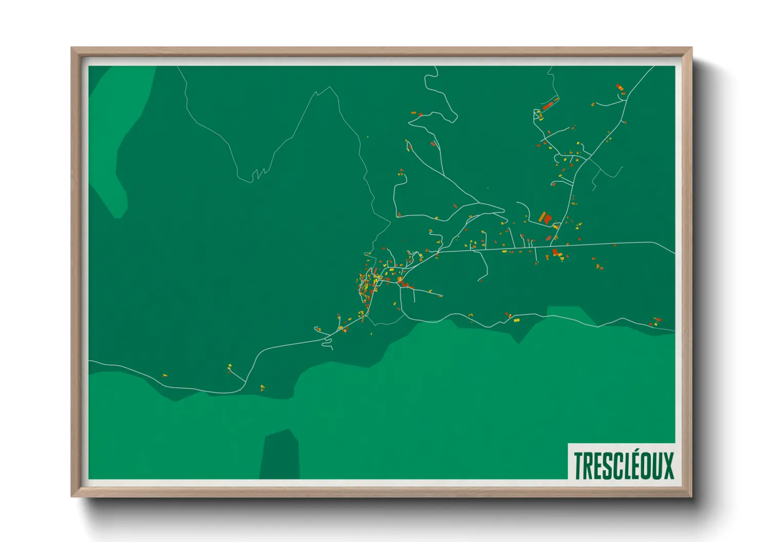 Une affiche de carte sur Trescléoux