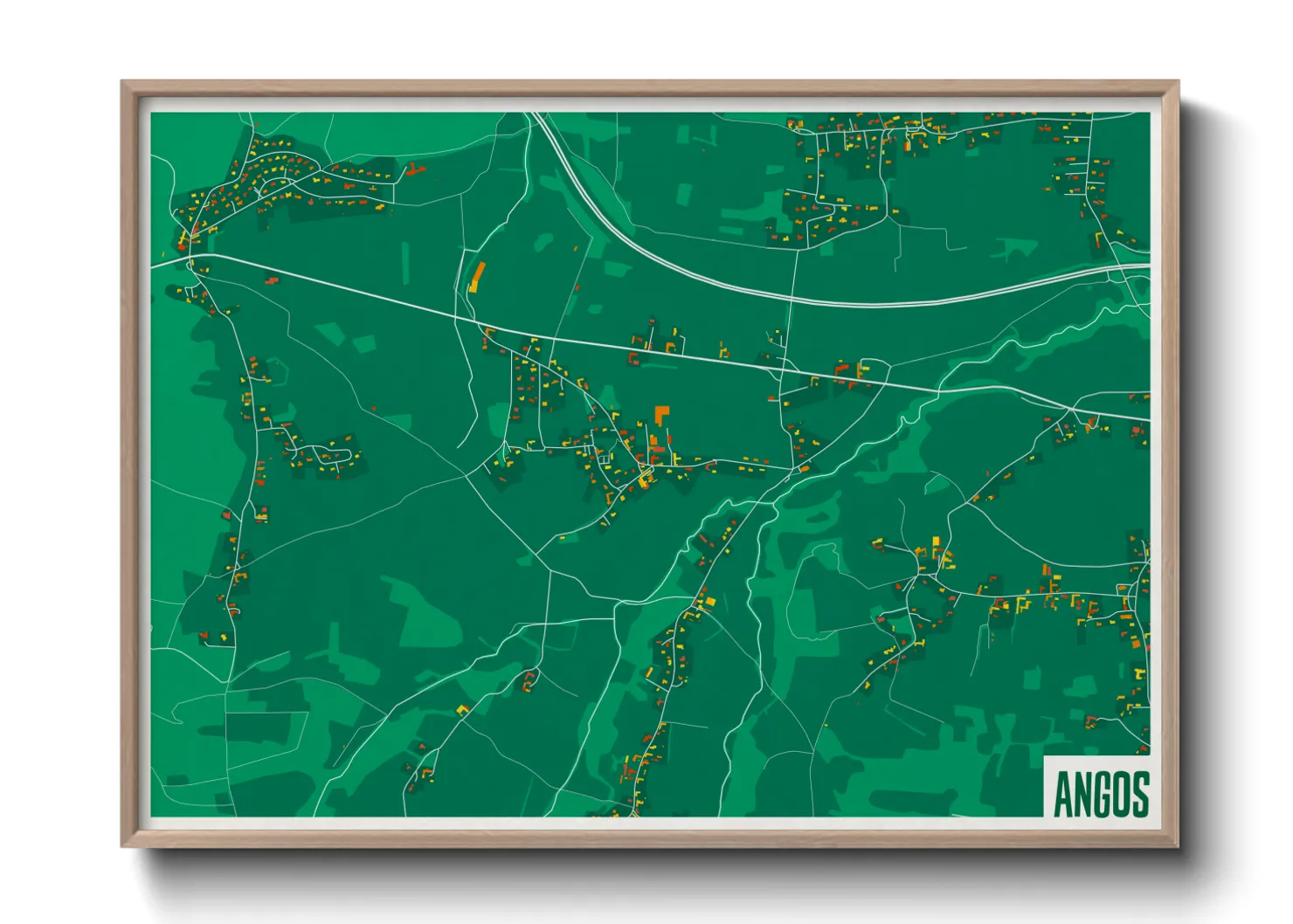 Une affiche de carte sur Angos