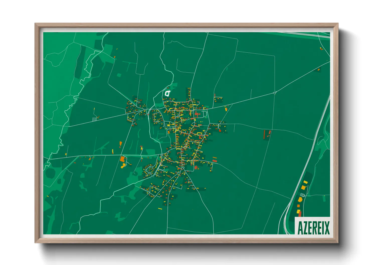 Une affiche de carte sur Azereix