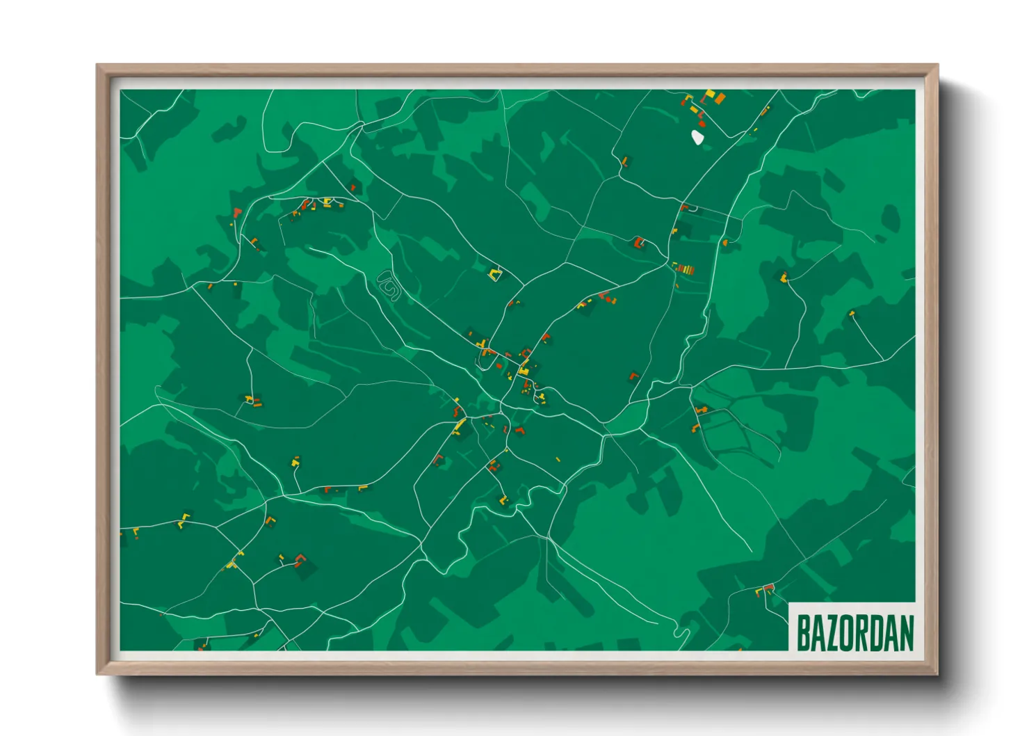 Une affiche de carte sur Bazordan