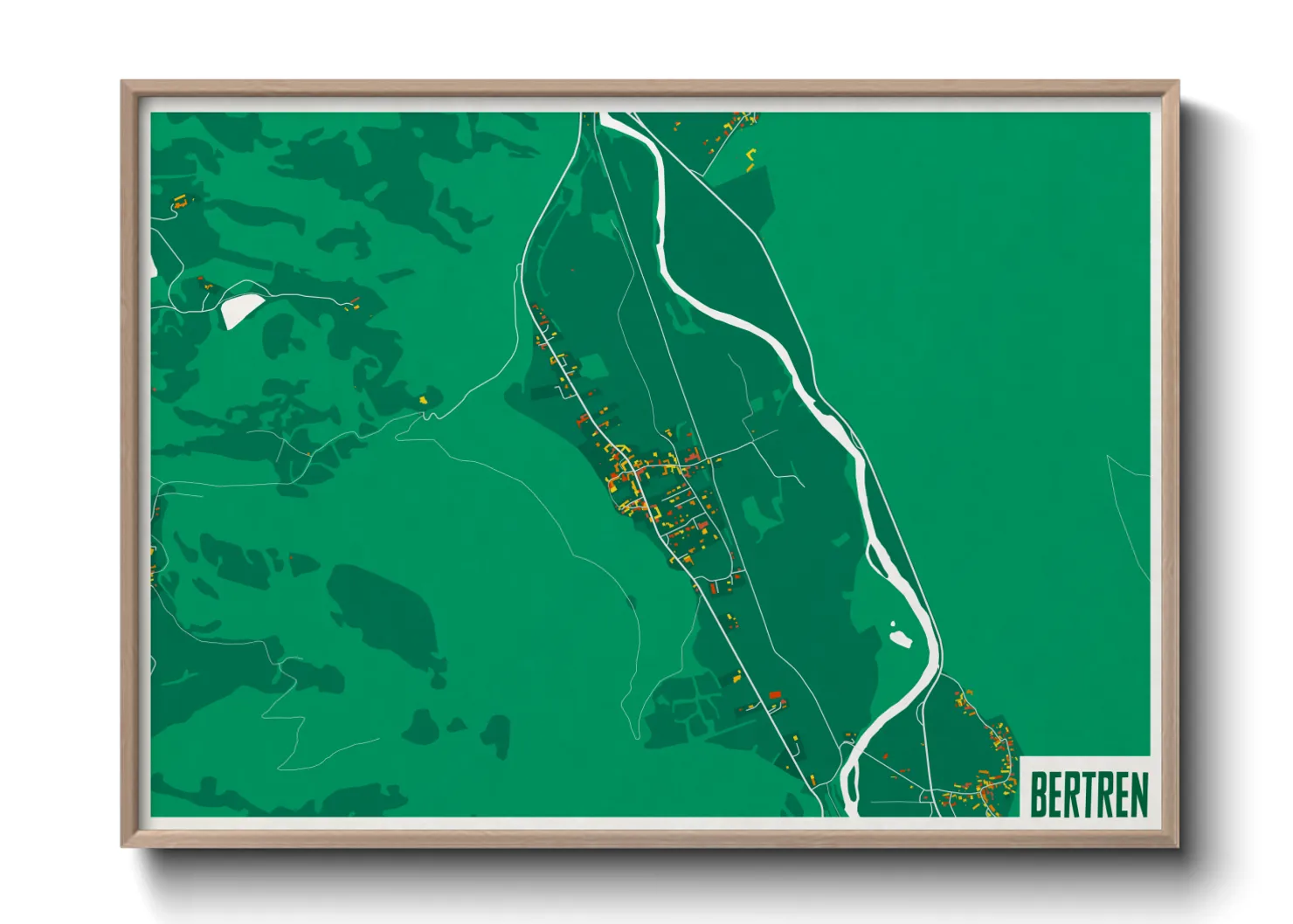 Une affiche de carte sur Bertren