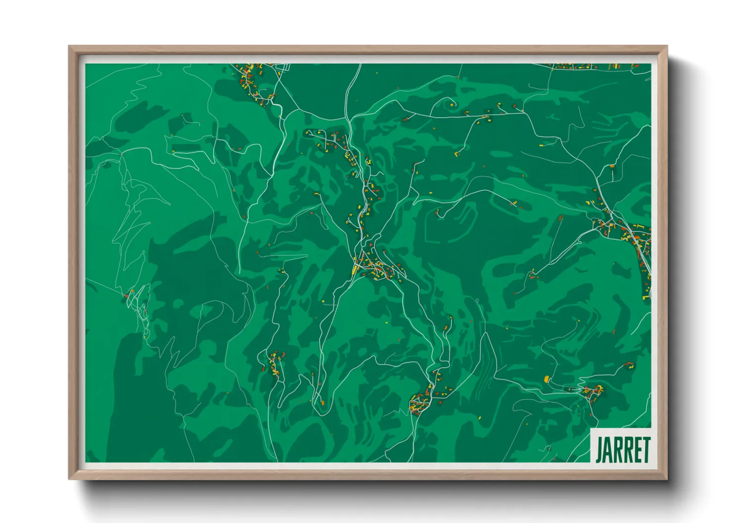 Une affiche de carte sur Jarret