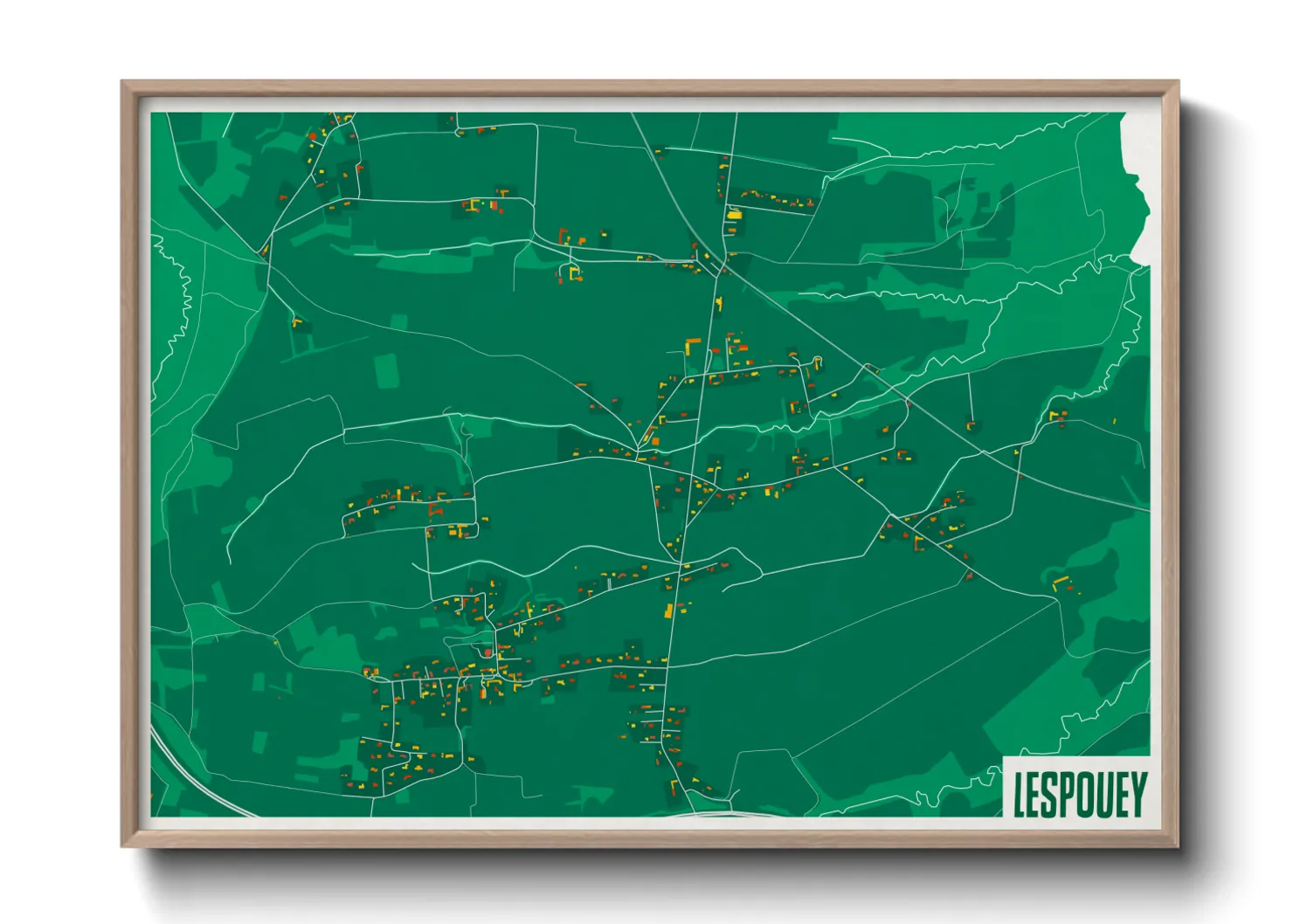Une affiche de carte sur Lespouey
