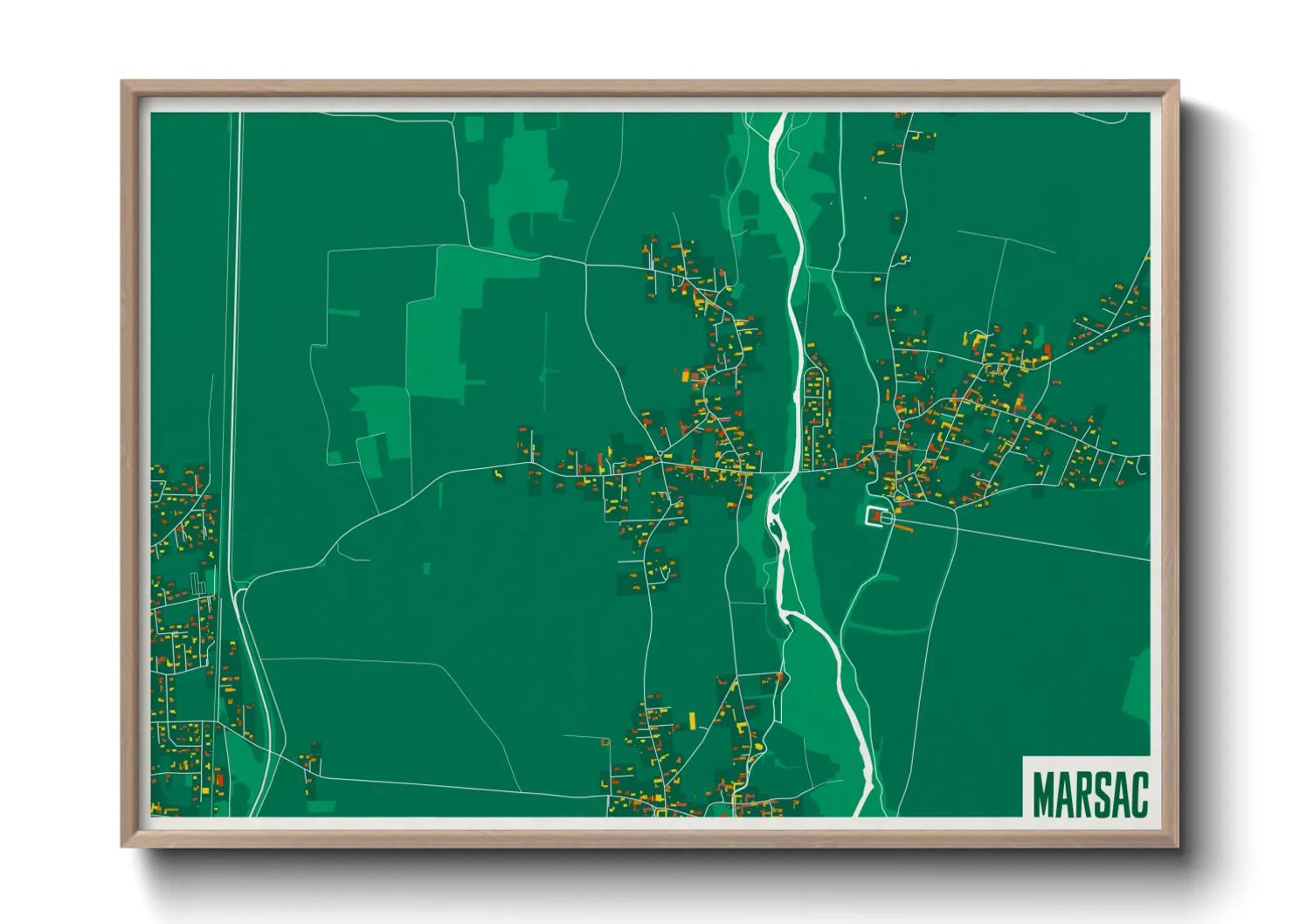 Une affiche de carte sur Marsac