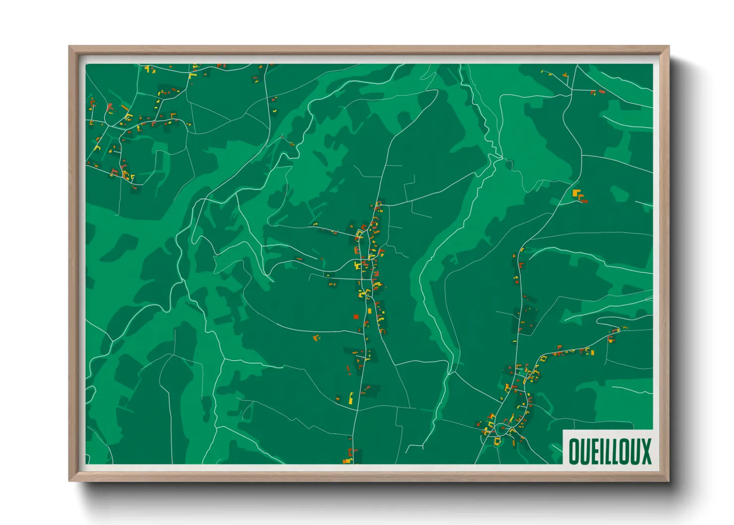 Une affiche de carte sur Oueilloux