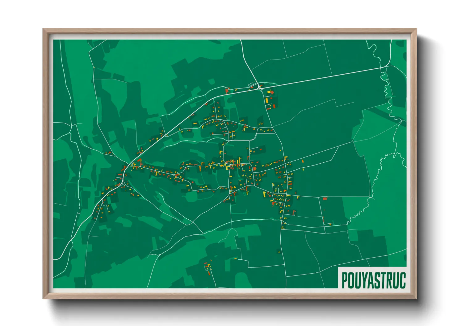 Une affiche de carte sur Pouyastruc