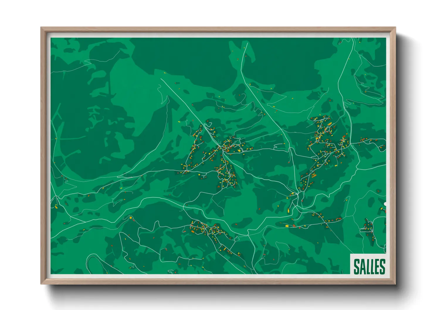 Une affiche de carte sur Salles