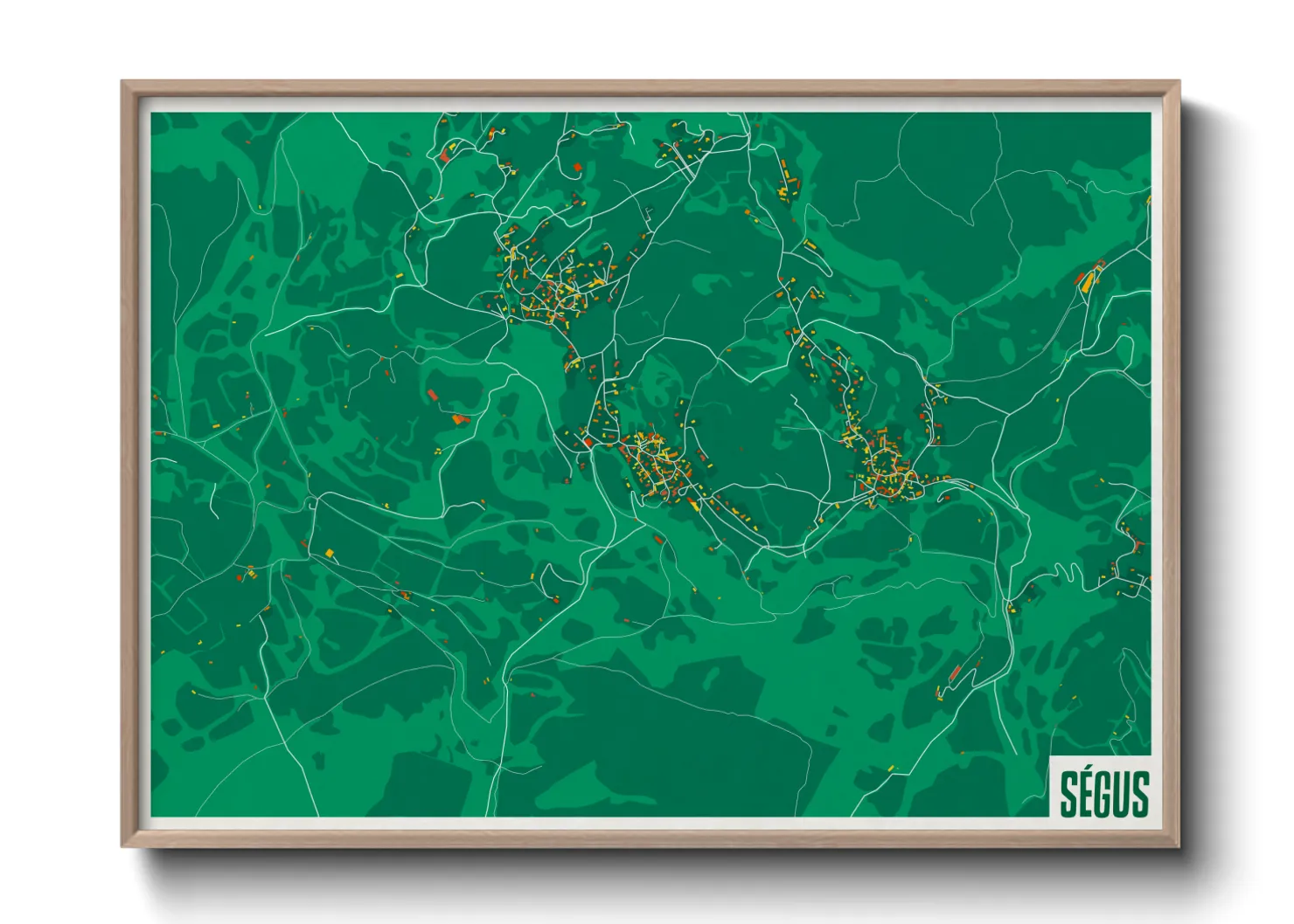 Une affiche de carte sur Ségus