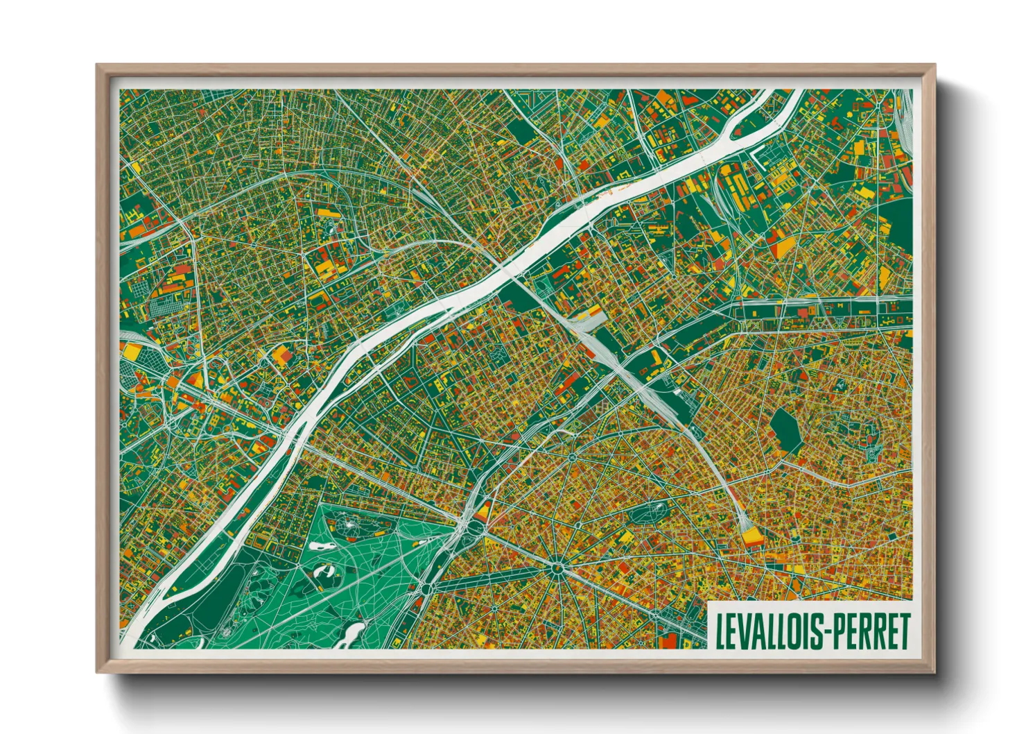 Une affiche de carte sur Levallois-Perret