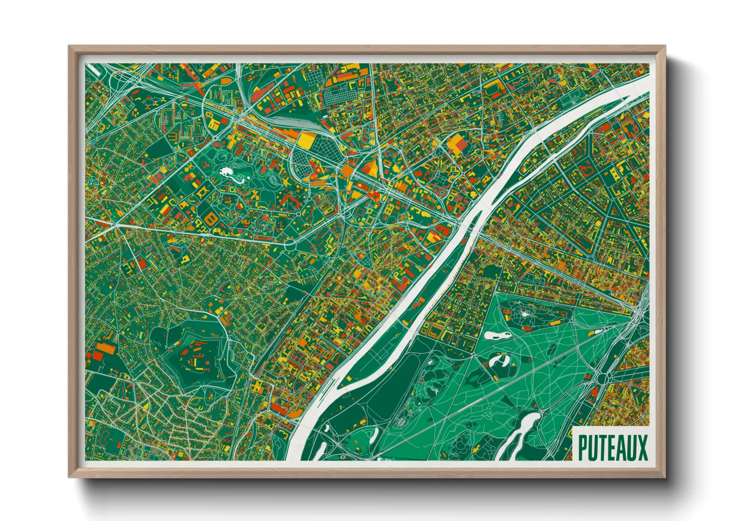 Une affiche de carte sur Puteaux