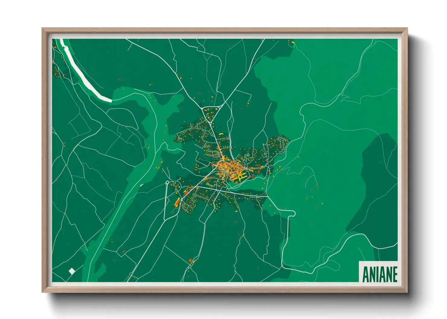 Une affiche de carte sur Aniane