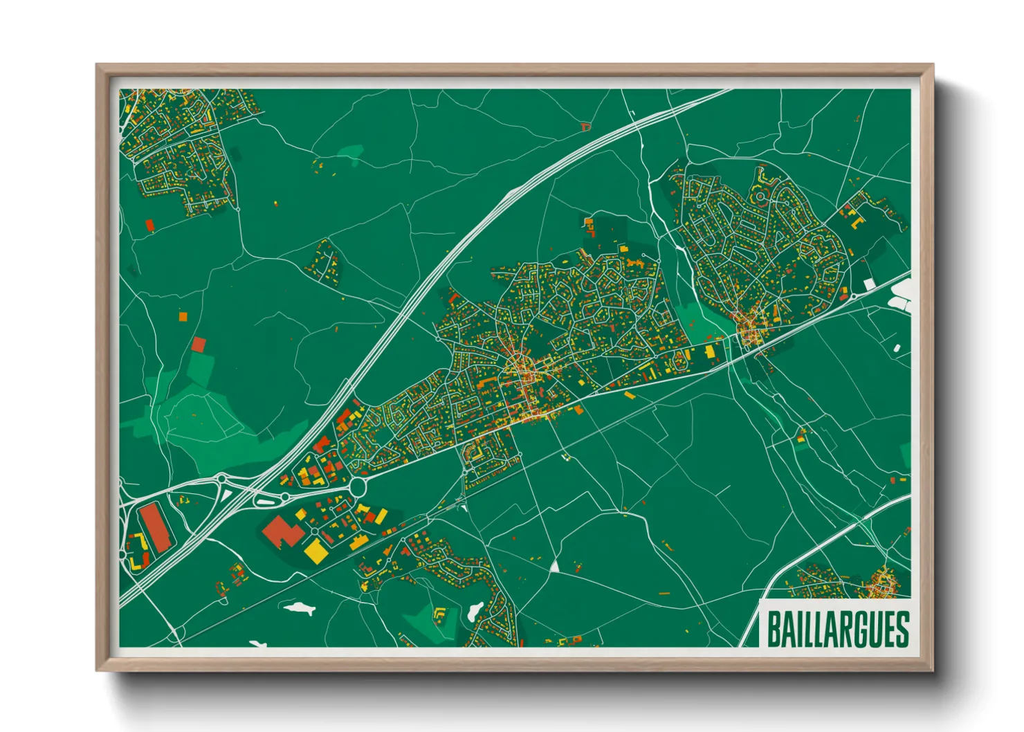 Une affiche de carte sur Baillargues