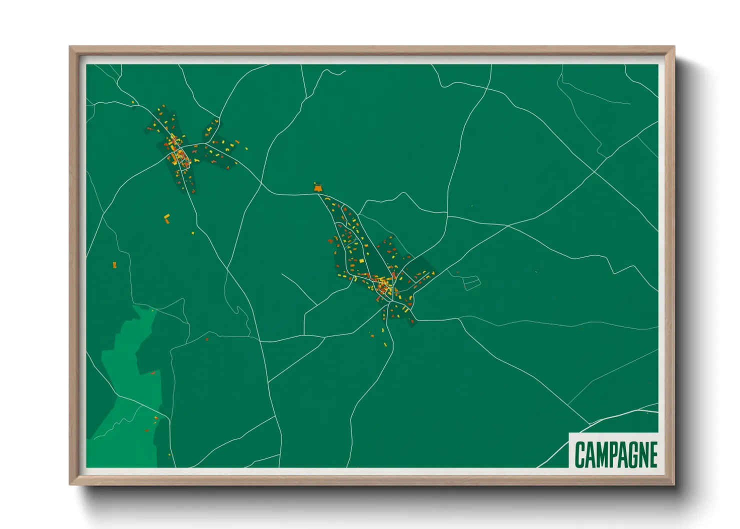 Une affiche de carte sur Campagne