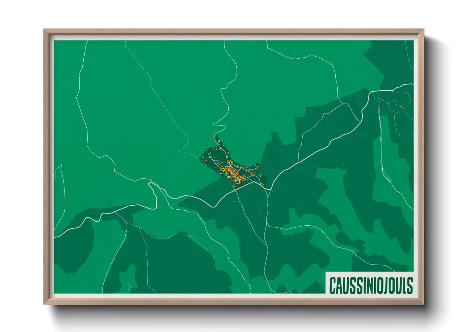 Une affiche de carte sur Caussiniojouls