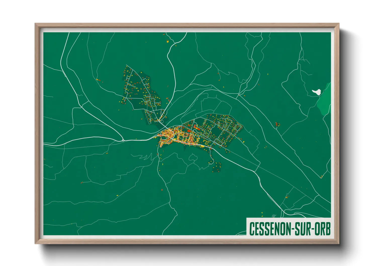 Une affiche de carte sur Cessenon-sur-Orb