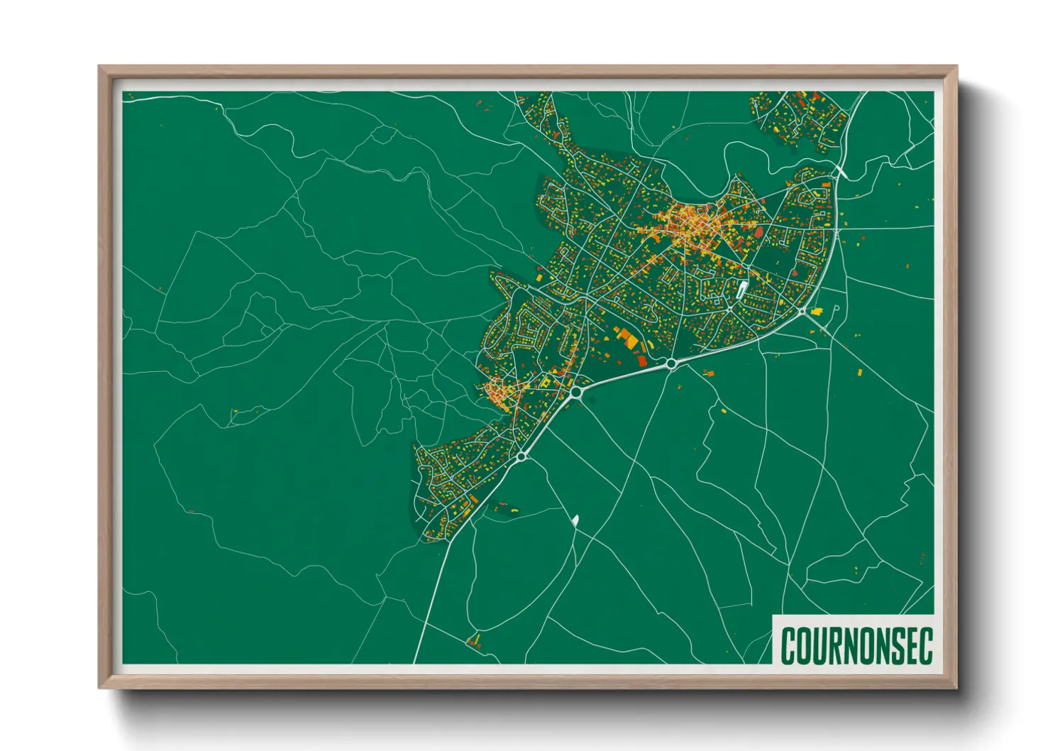 Une affiche de carte sur Cournonsec