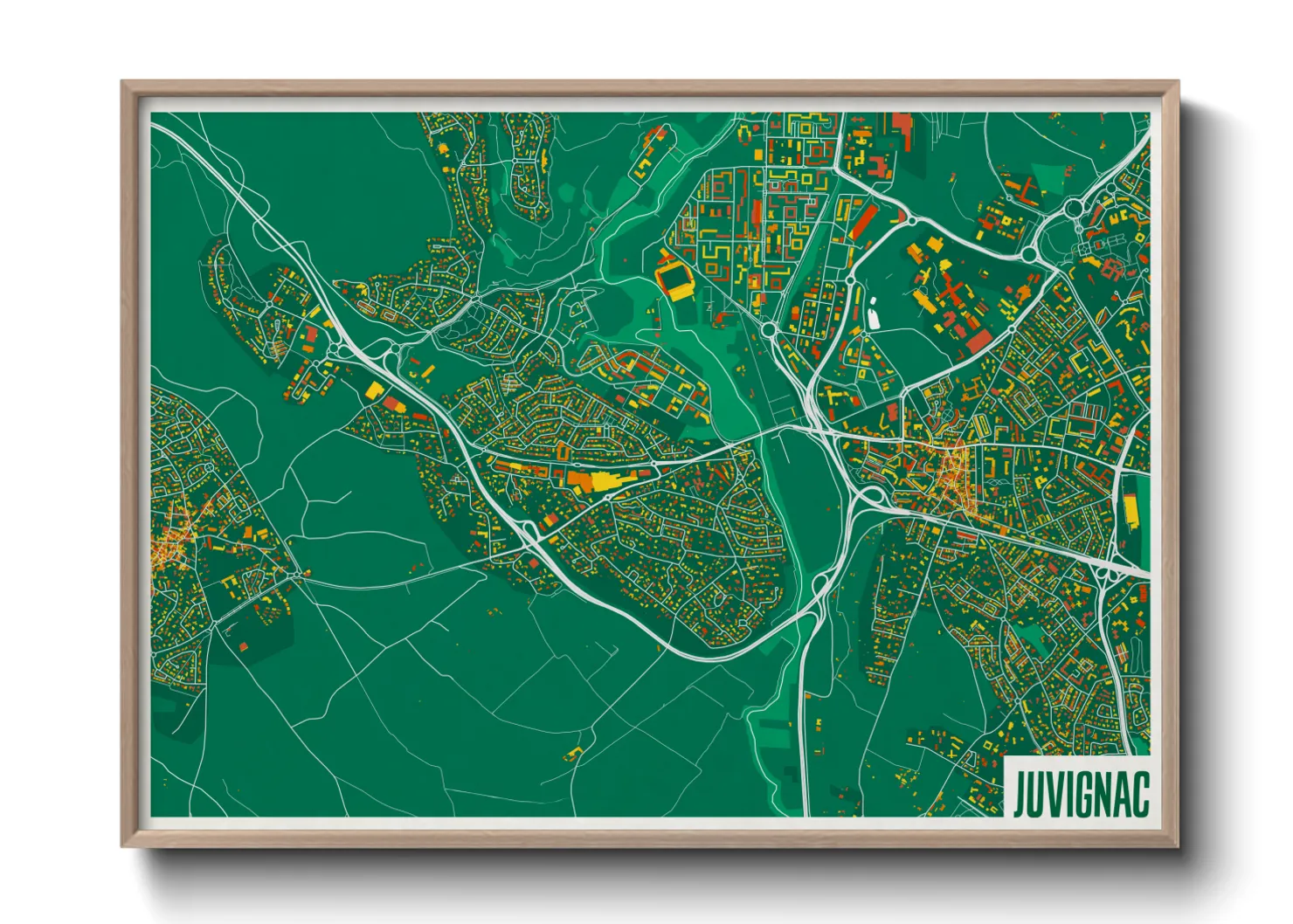 Une affiche de carte sur Juvignac