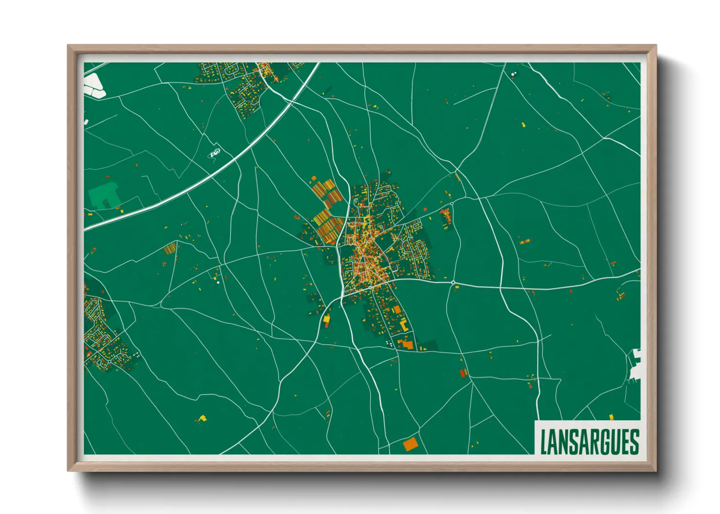 Une affiche de carte sur Lansargues