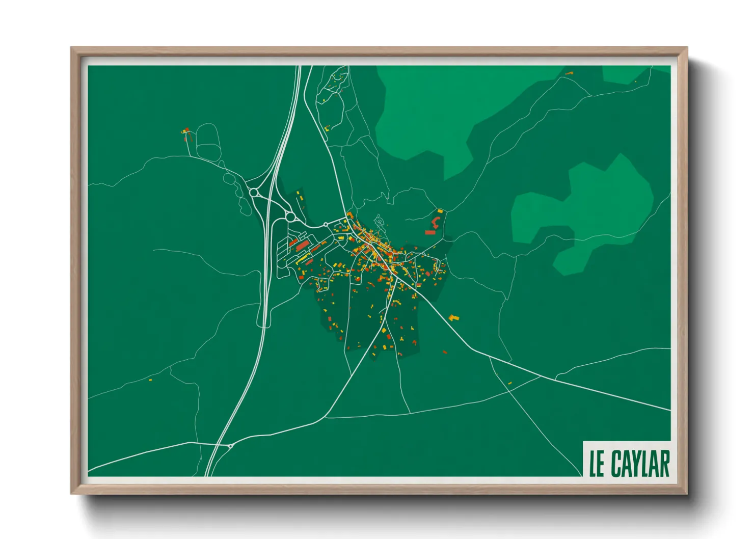 Une affiche de carte sur Le Caylar