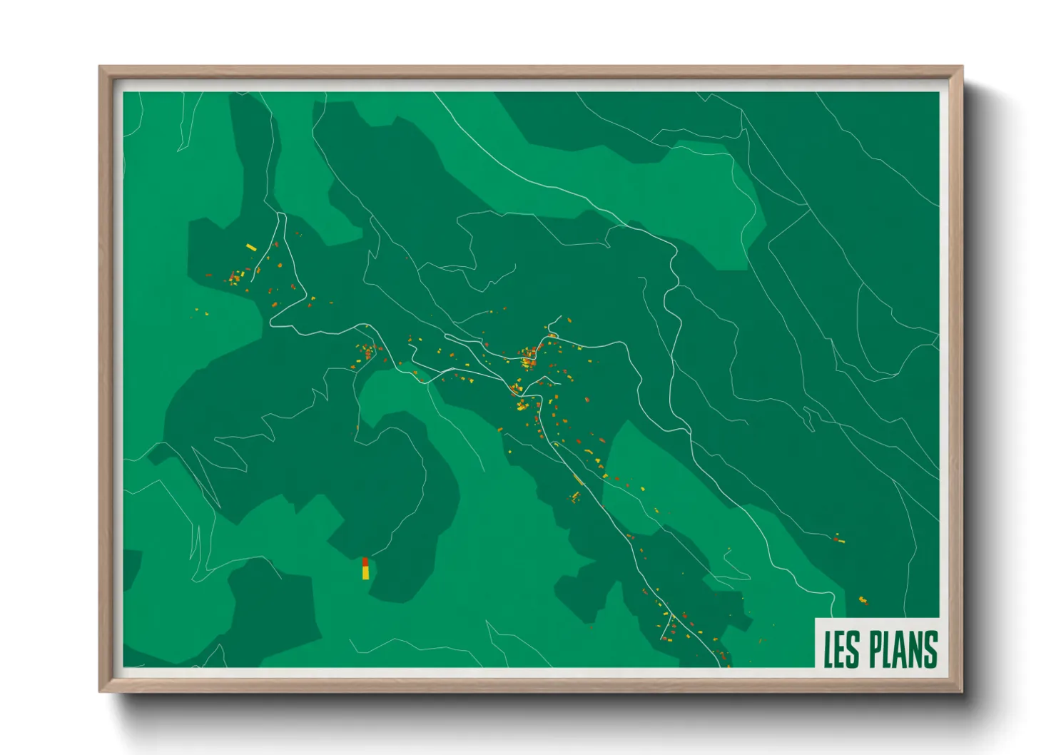 Une affiche de carte sur Les Plans