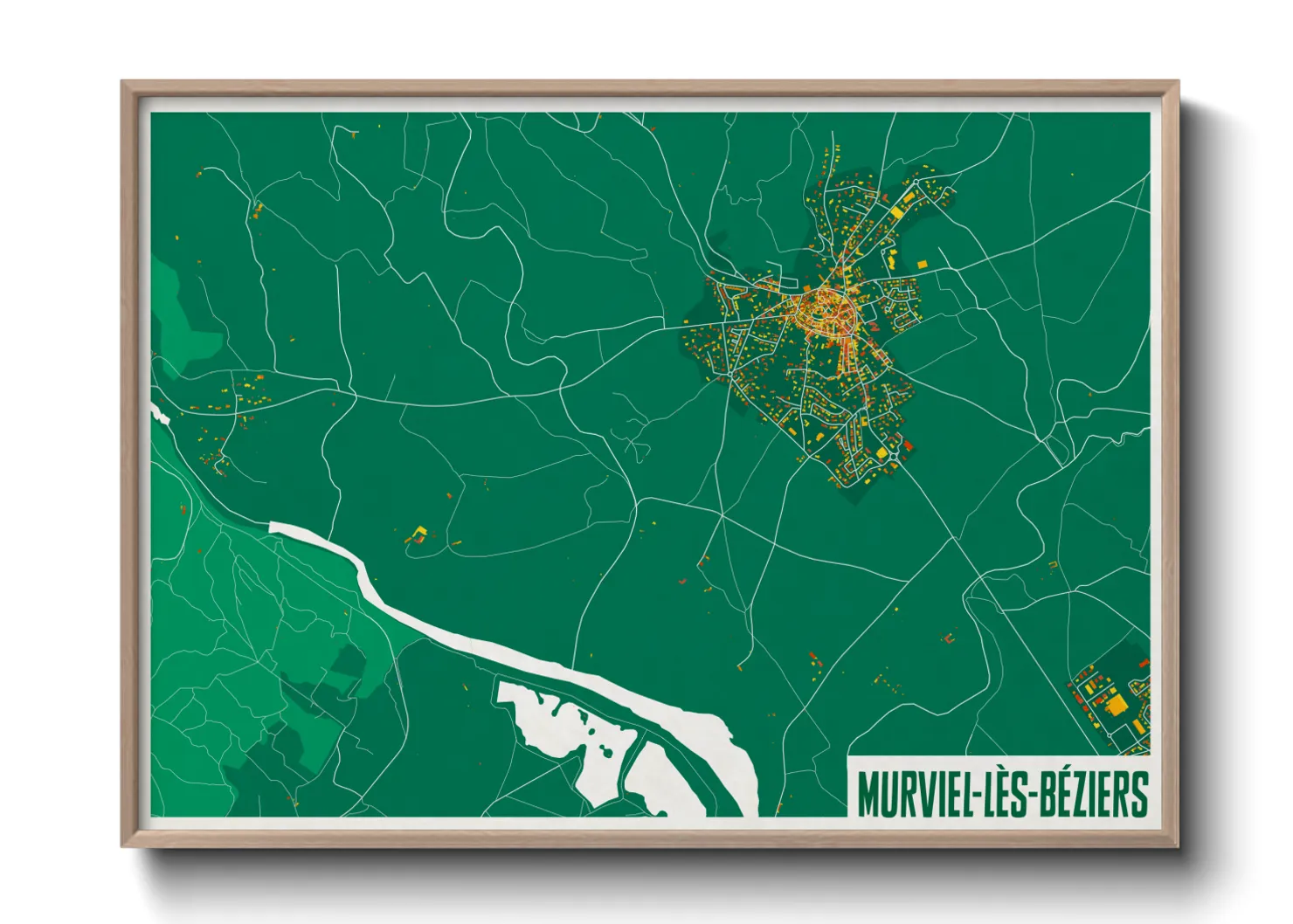 Une affiche de carte sur Murviel-lès-Béziers