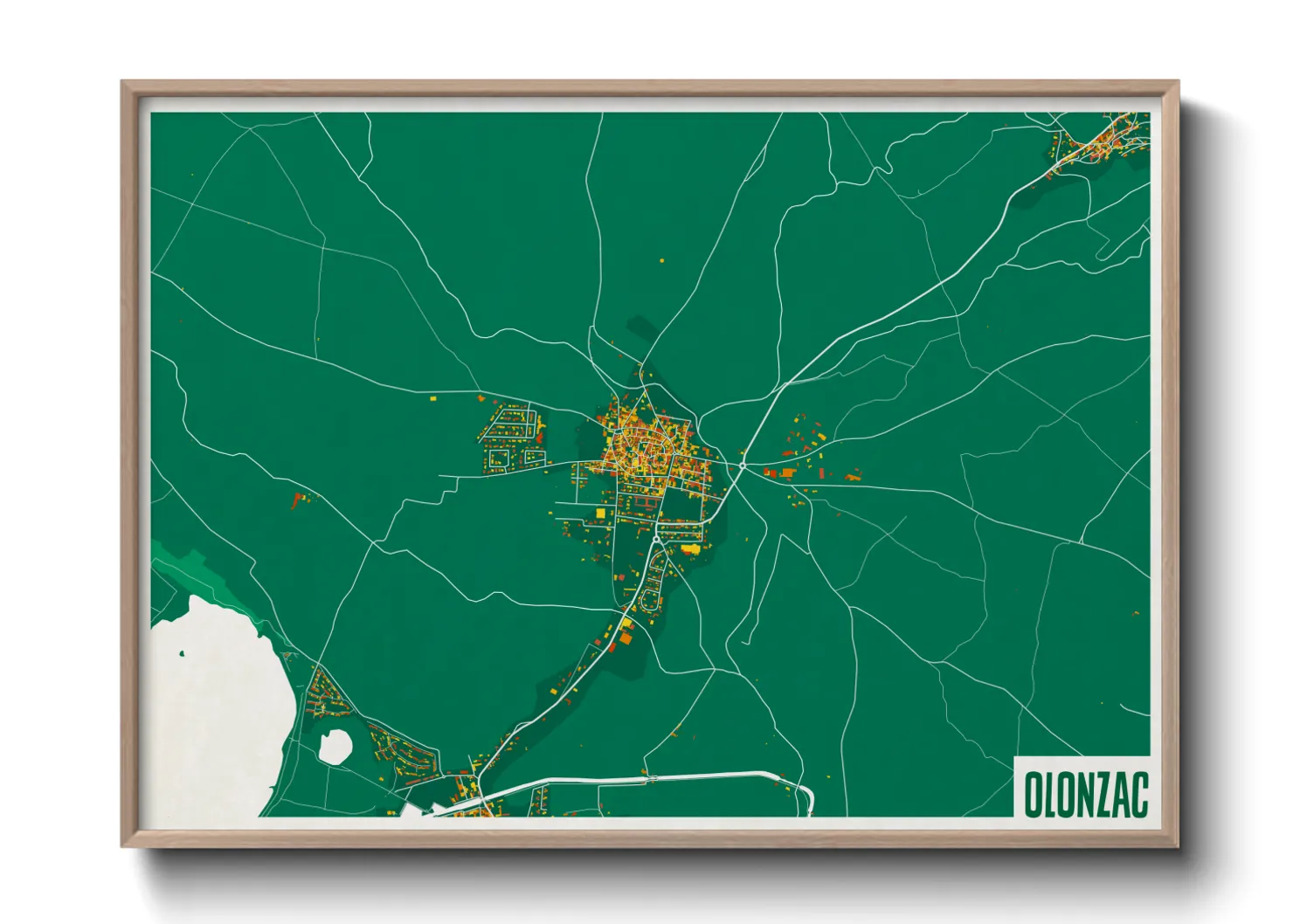 Une affiche de carte sur Olonzac