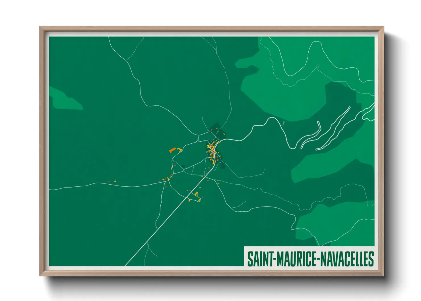 Une affiche de carte sur Saint-Maurice-Navacelles