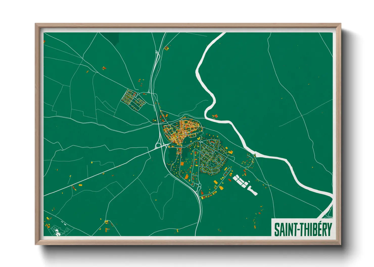 Une affiche de carte sur Saint-Thibéry
