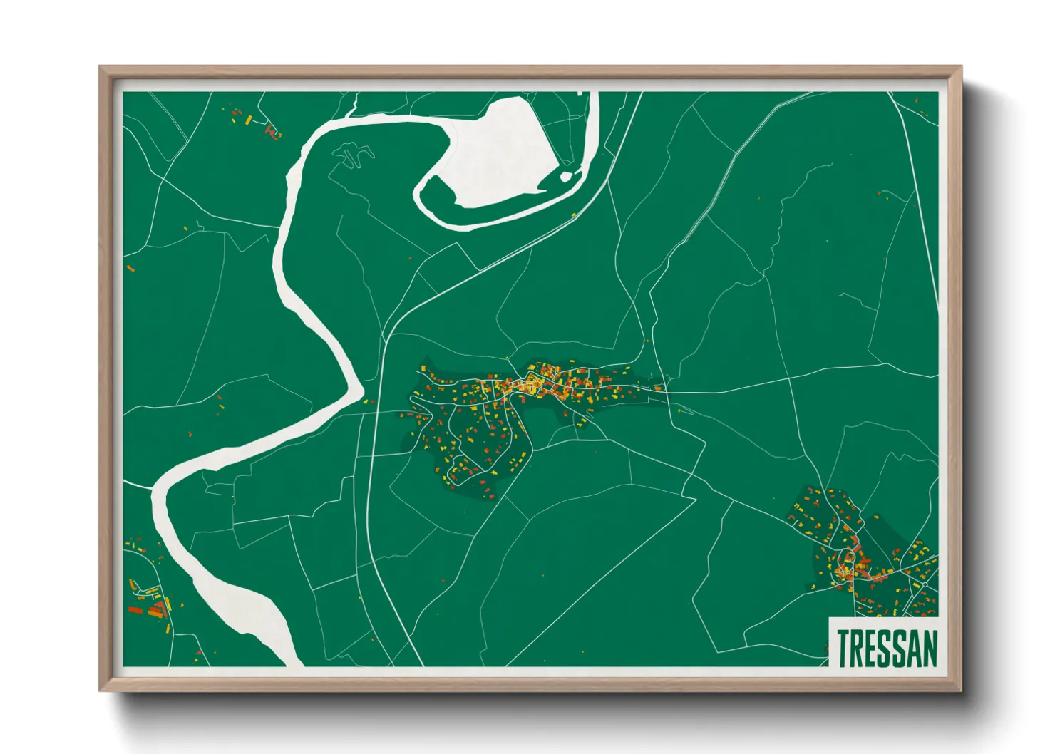 Une affiche de carte sur Tressan