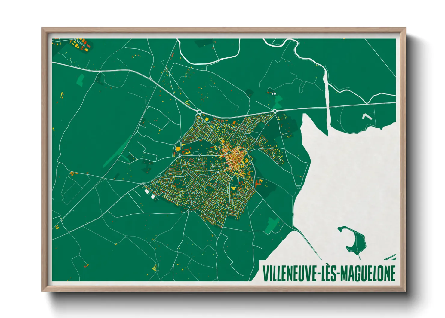 Une affiche de carte sur Villeneuve-lès-Maguelone