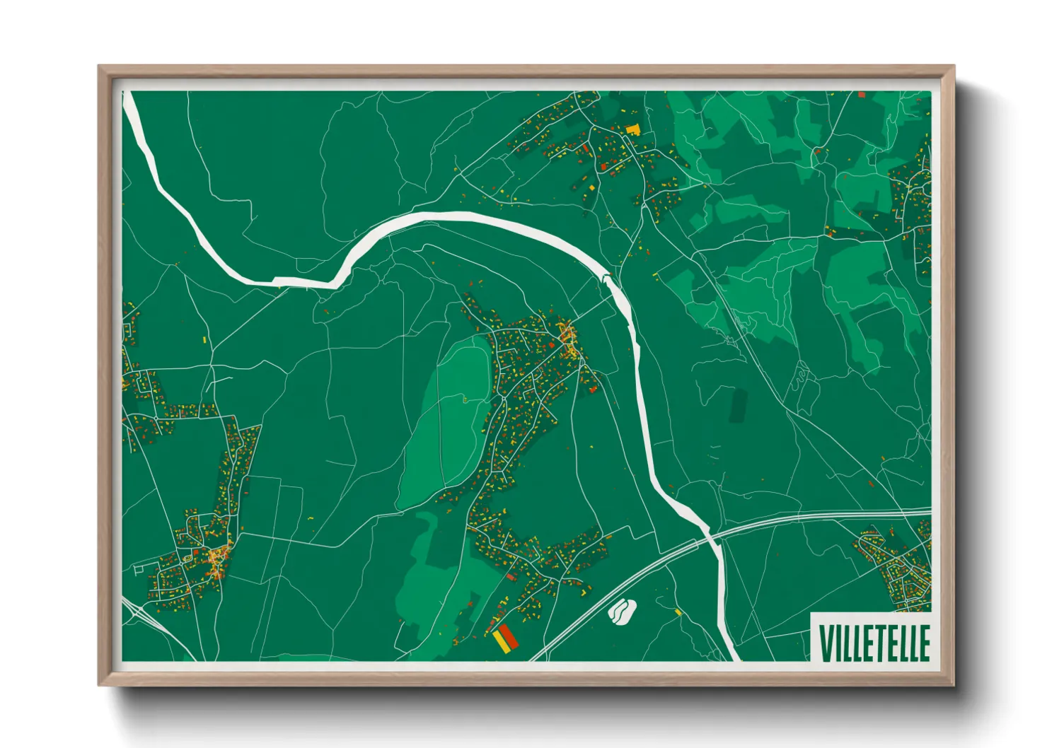 Une affiche de carte sur Villetelle