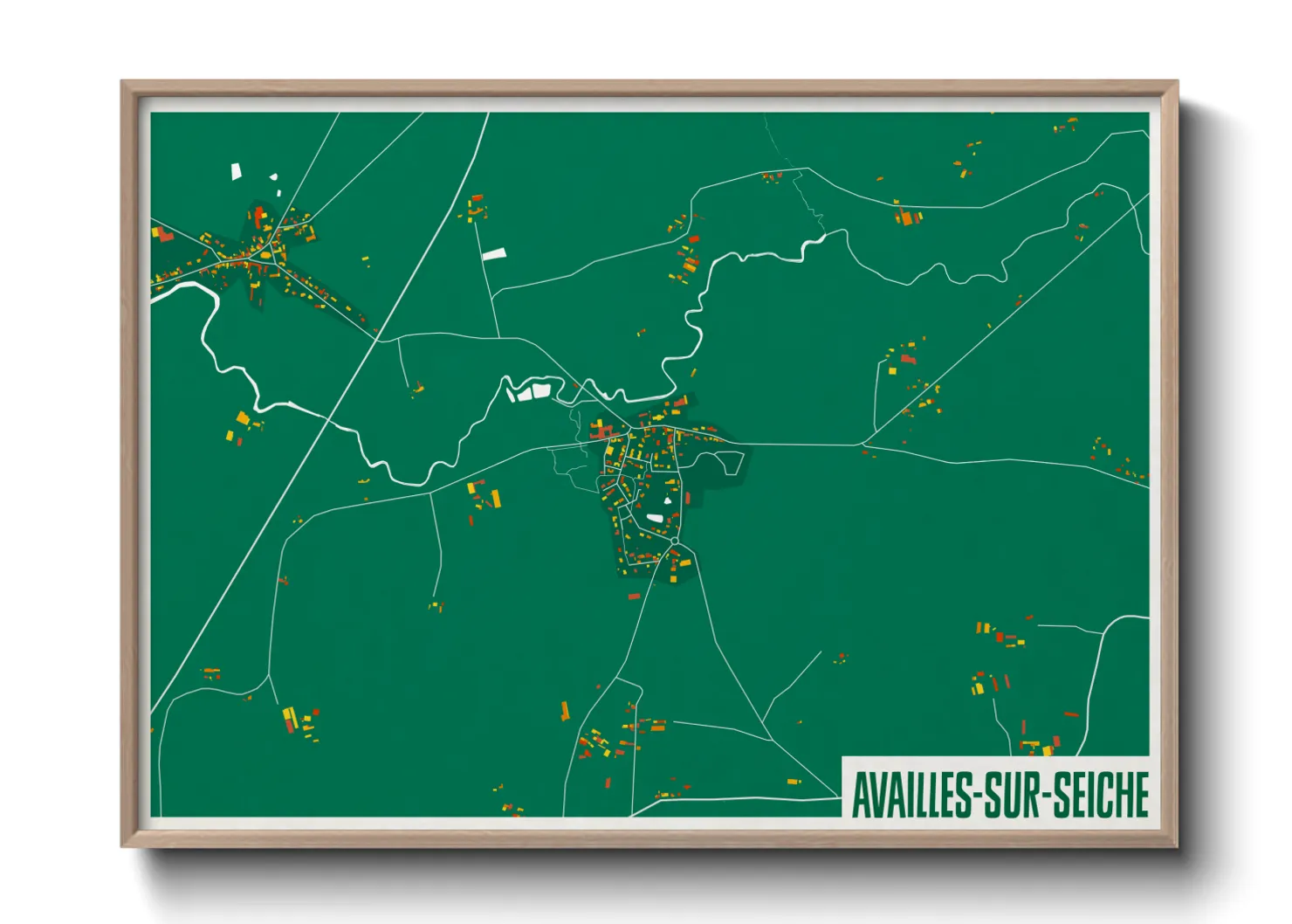 Une affiche de carte sur Availles-sur-Seiche