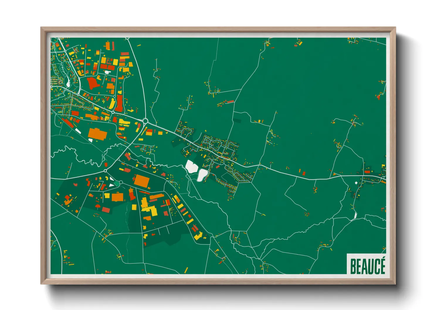 Une affiche de carte sur Beaucé