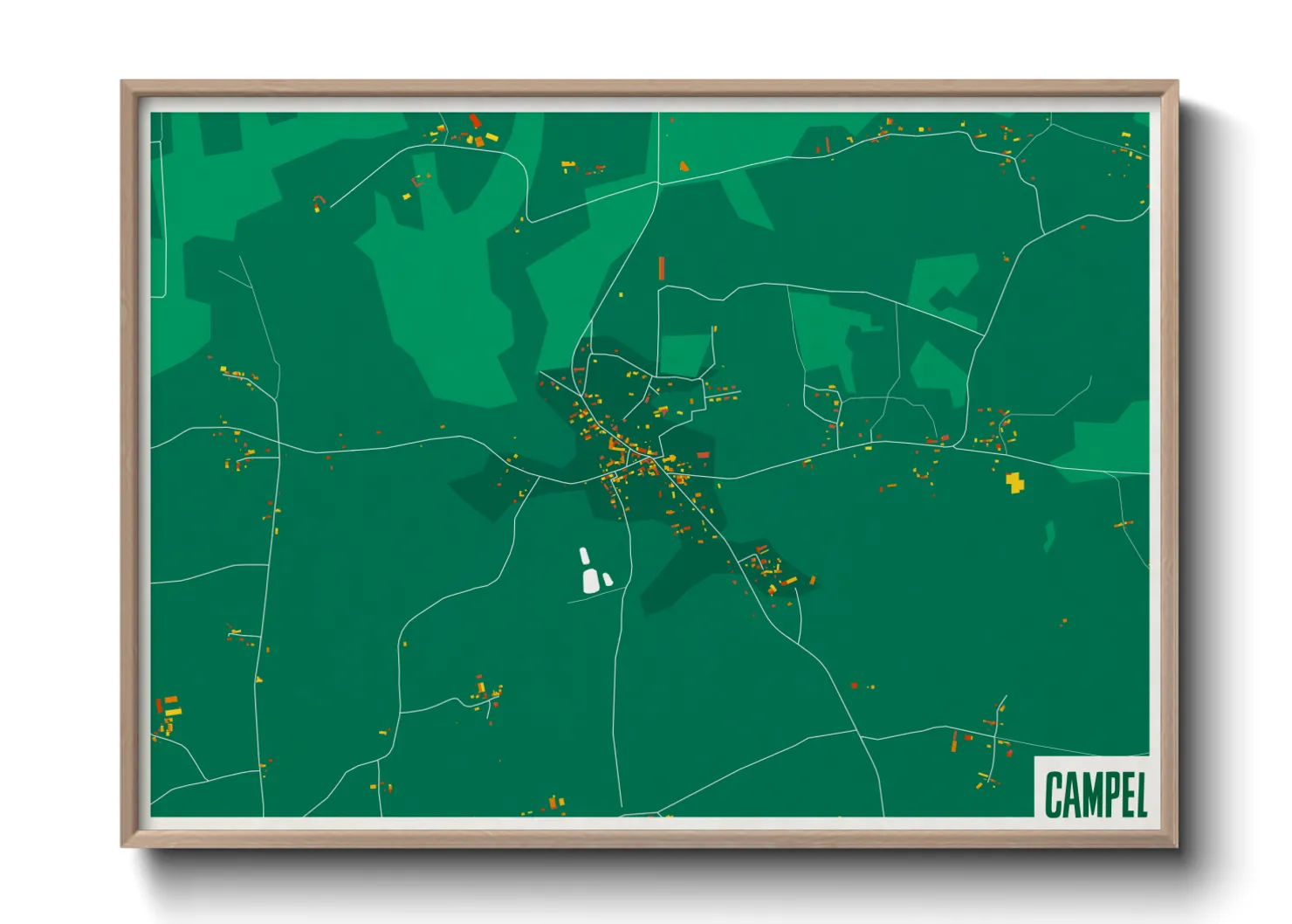 Une affiche de carte sur Campel