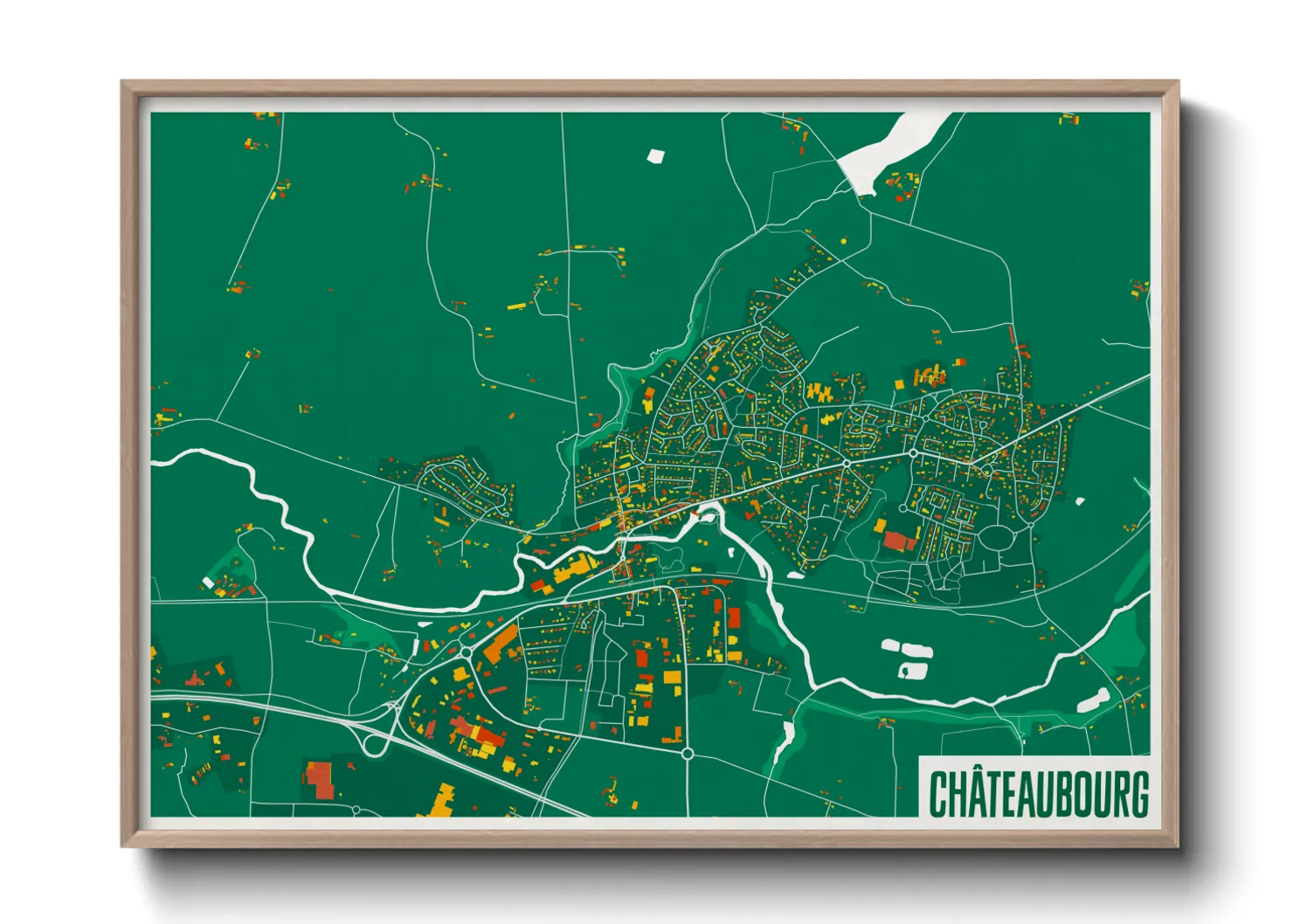 Une affiche de carte sur Châteaubourg