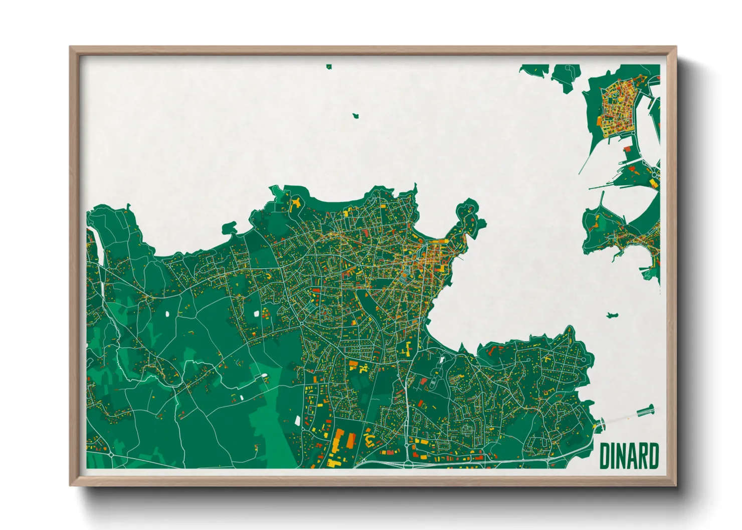 Une affiche de carte sur Dinard