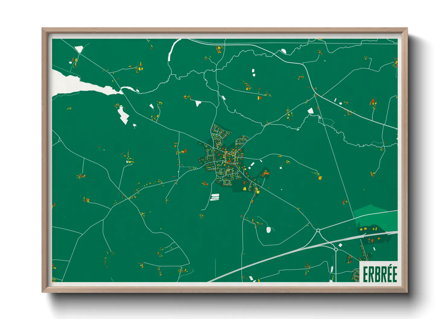 Une affiche de carte sur Erbrée