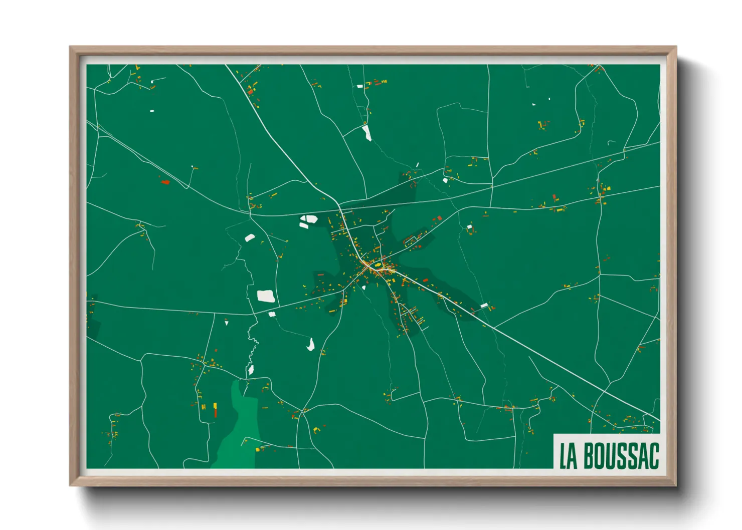 Une affiche de carte sur La Boussac