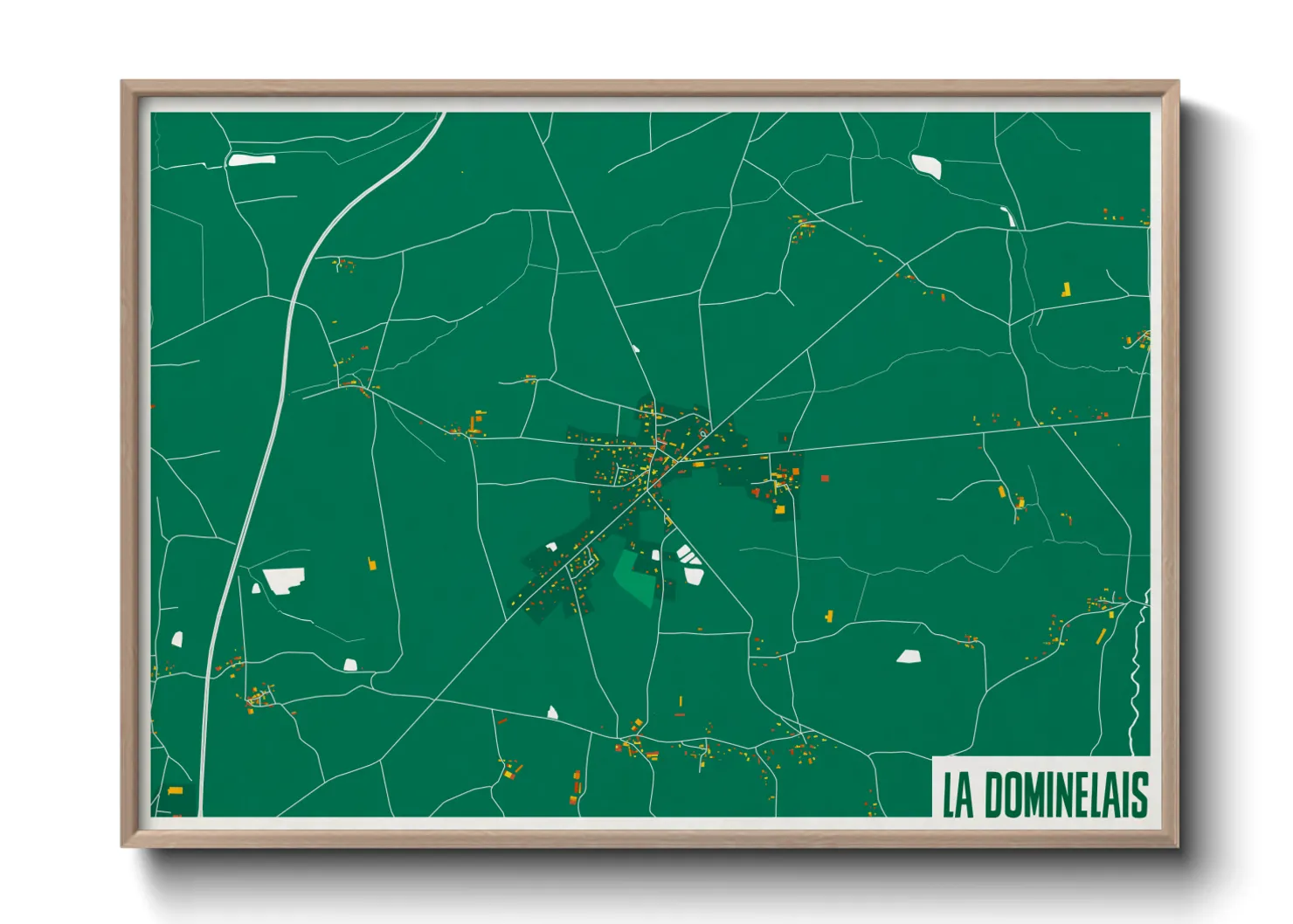 Une affiche de carte sur La Dominelais