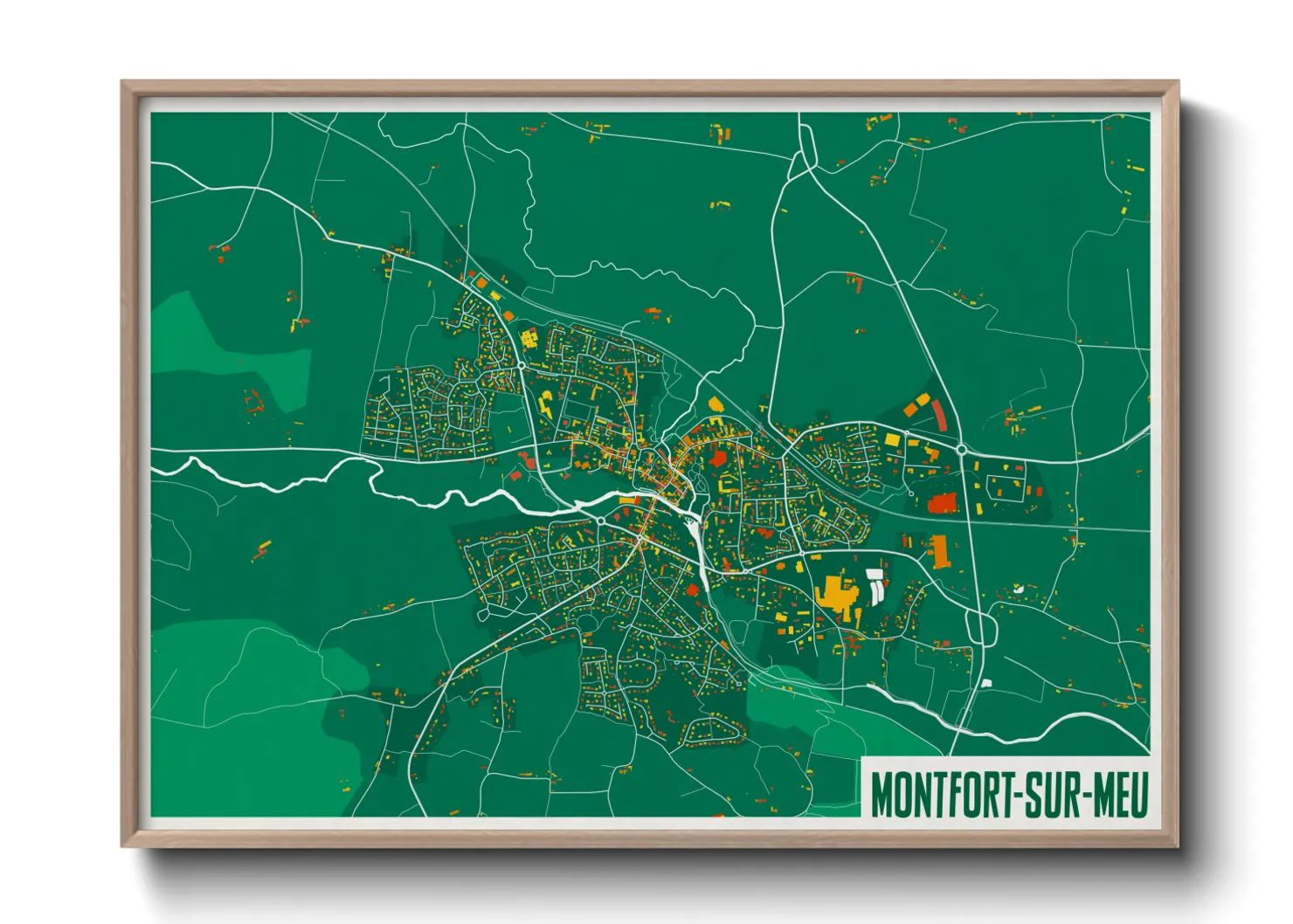 Une affiche de carte sur Montfort-sur-Meu
