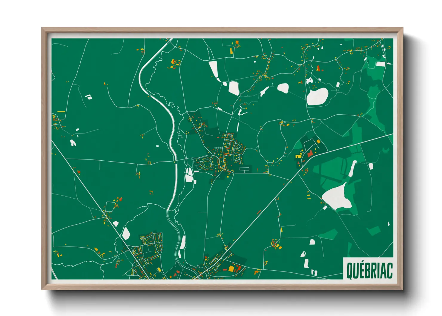 Une affiche de carte sur Québriac