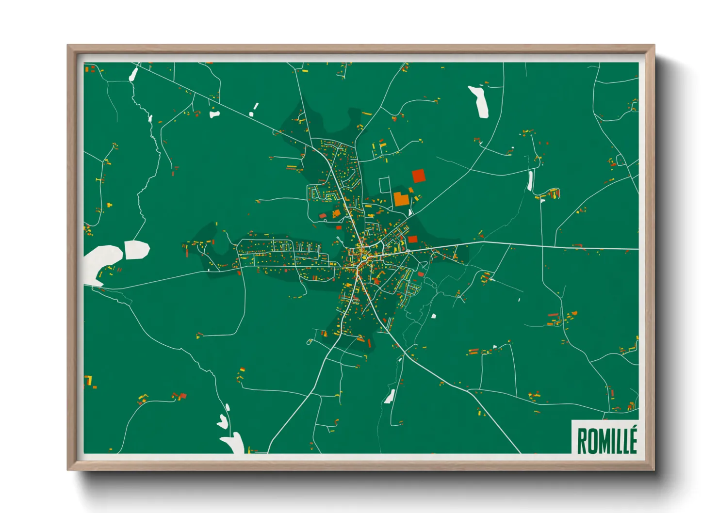 Une affiche de carte sur Romillé