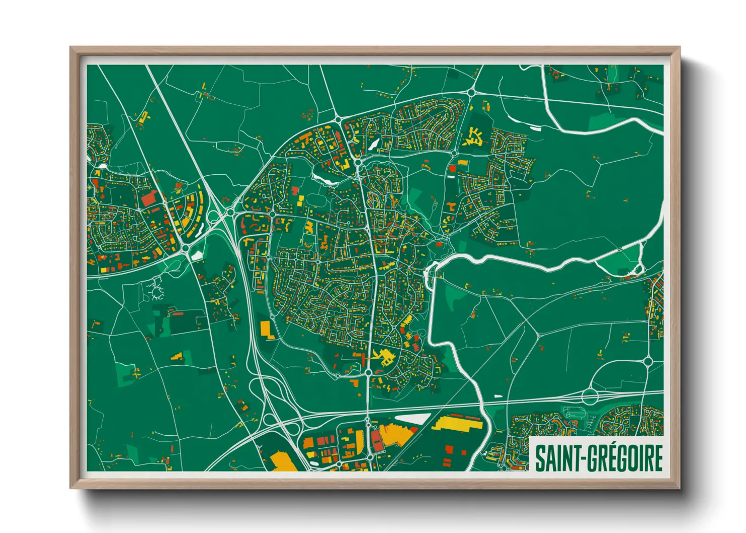 Une affiche de carte sur Saint-Grégoire