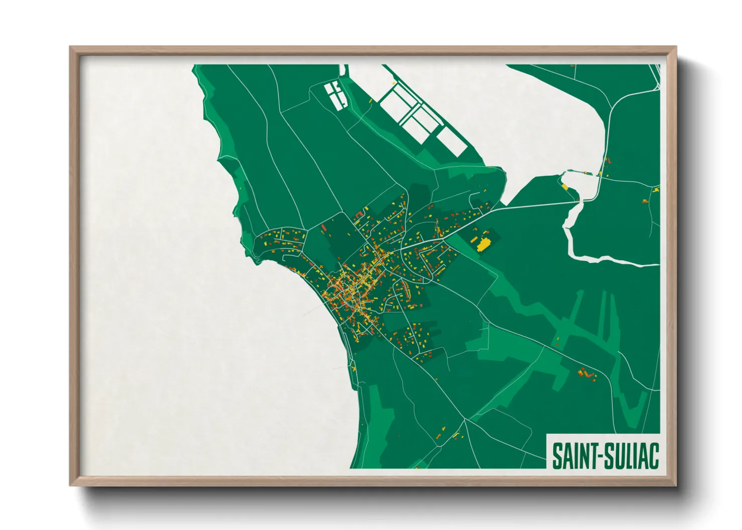 Une affiche de carte sur Saint-Suliac