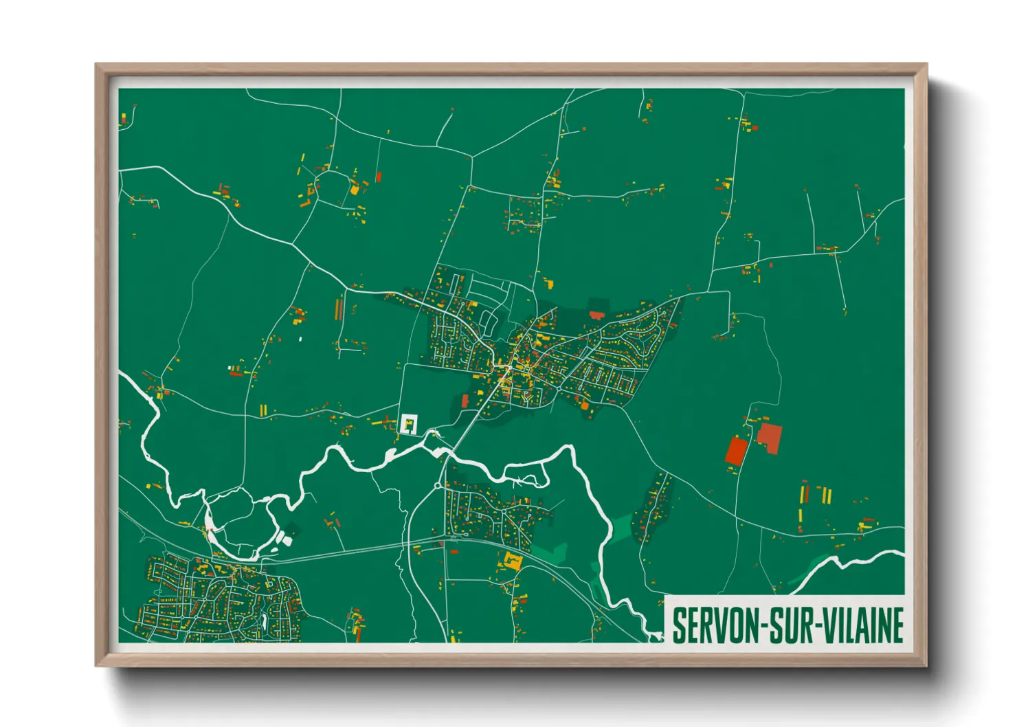 Une affiche de carte sur Servon-sur-Vilaine