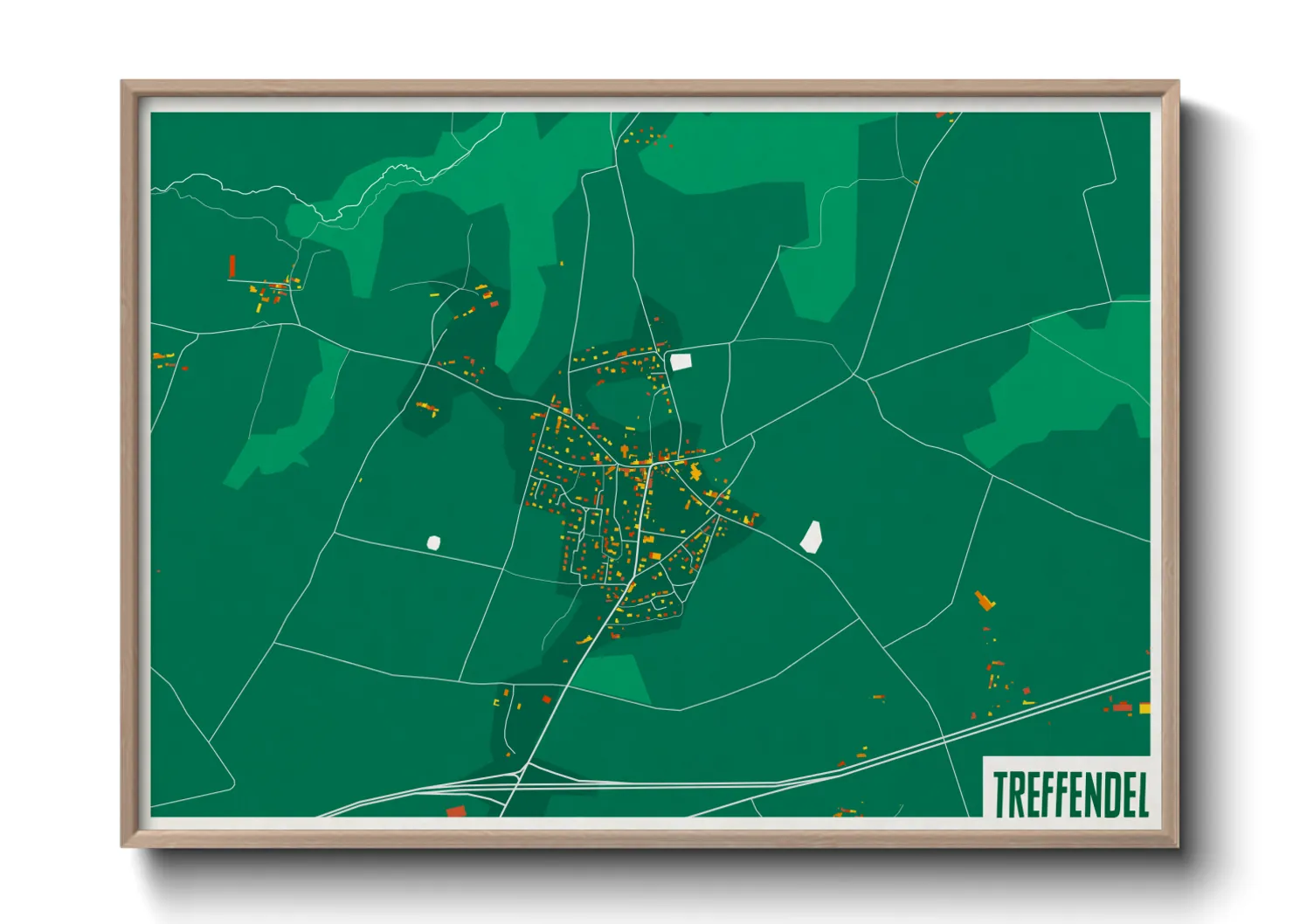 Une affiche de carte sur Treffendel