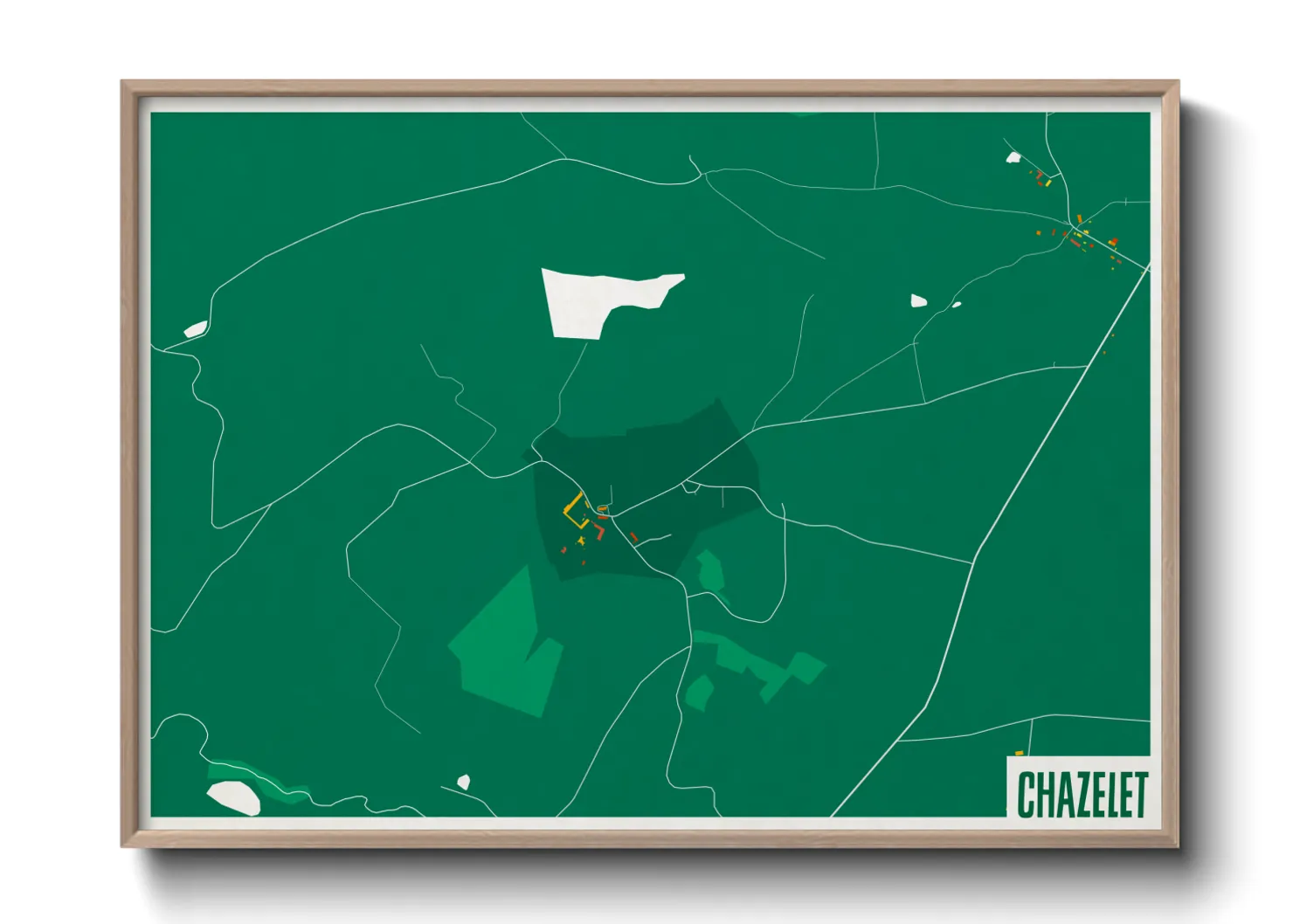 Une affiche de carte sur Chazelet