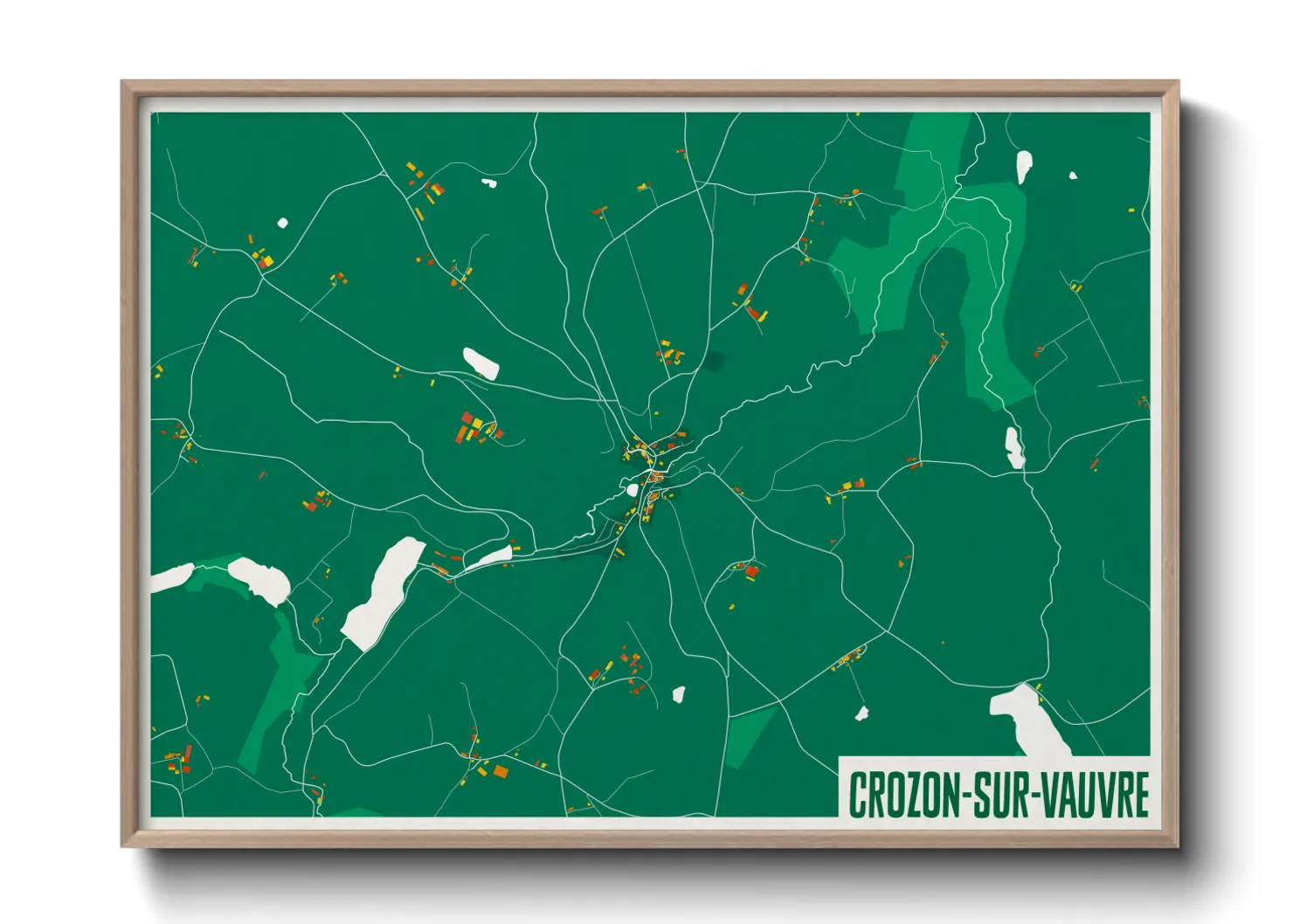 Une affiche de carte sur Crozon-sur-Vauvre